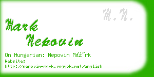 mark nepovin business card